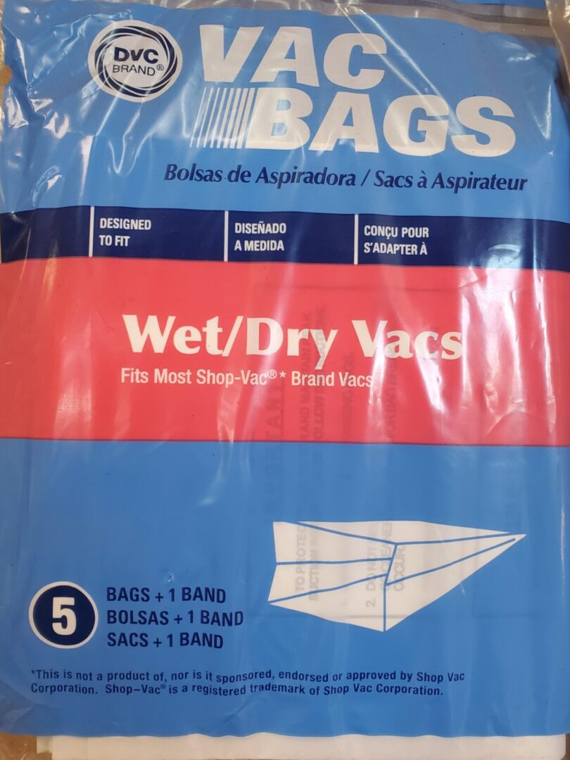 A bag of wet and dry bags for cleaning