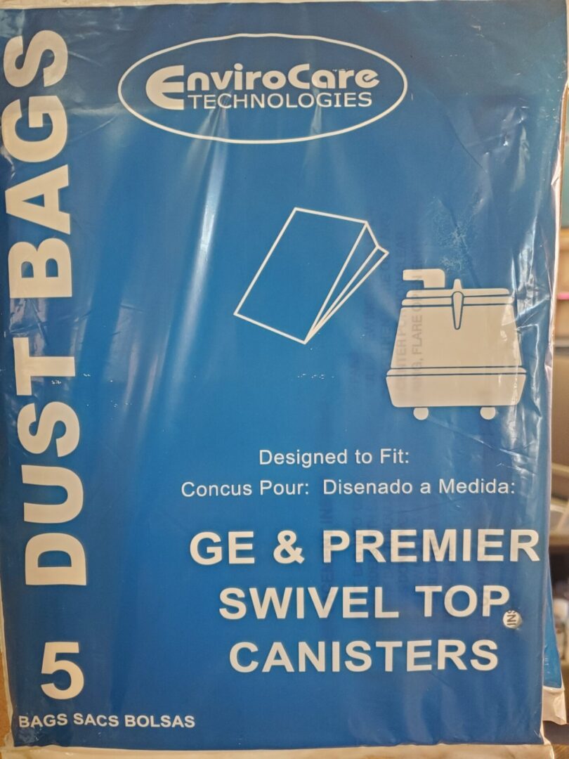 A box of the dust bag for the ge and premier swivel top canister.