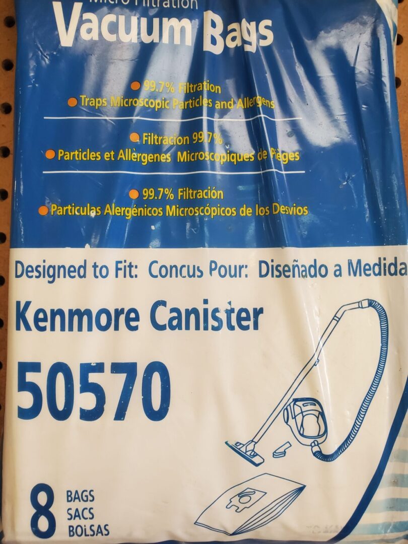 A bag of kenmore canister vacuum cleaner.