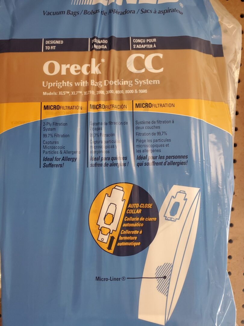 A box of the oreck cc vacuum cleaner.