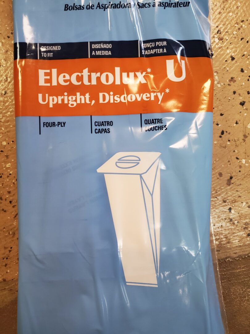 A bag of electrolux upright, discovery vacuum bags.