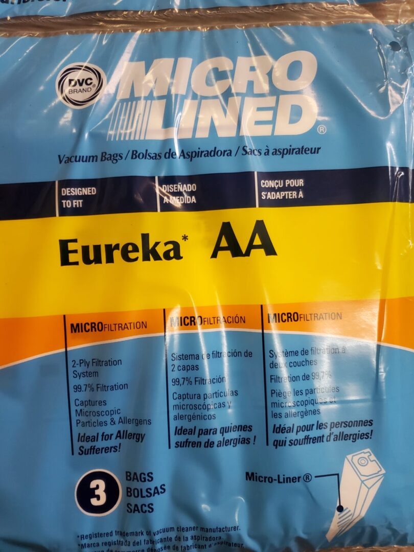 A bag of eureka micro lined