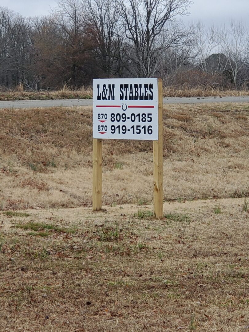 L & M Electronic Motors horse stables sign